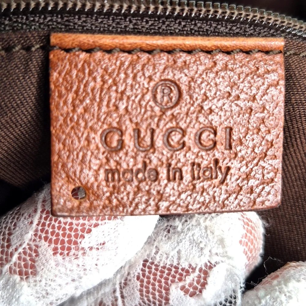 Gucci RARE Denim Abbey Blue and Brown Tote Bag - Picture 15 of 17